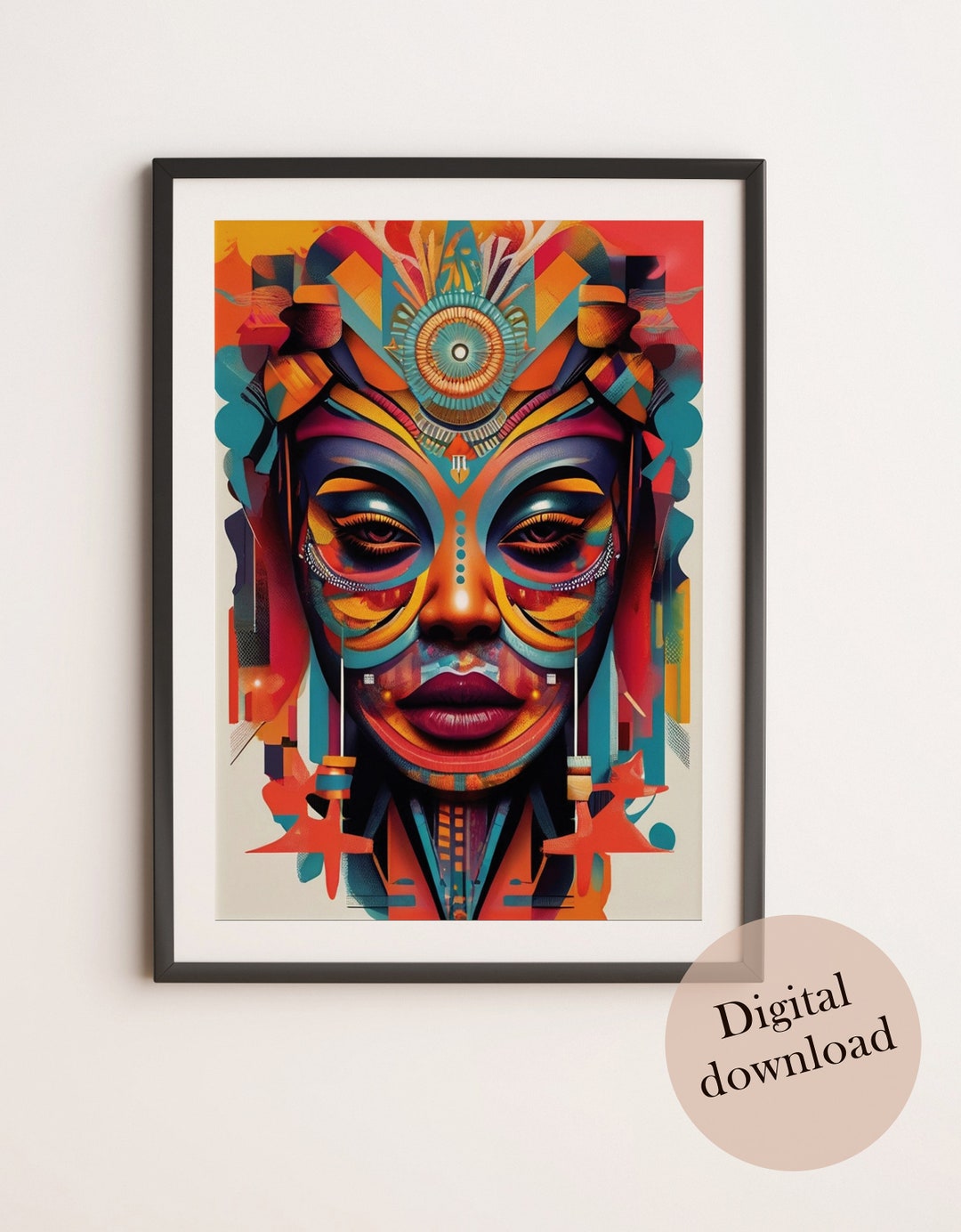 Wall Art Decor Print Women Digital Poster Colorful Wall Art Digital