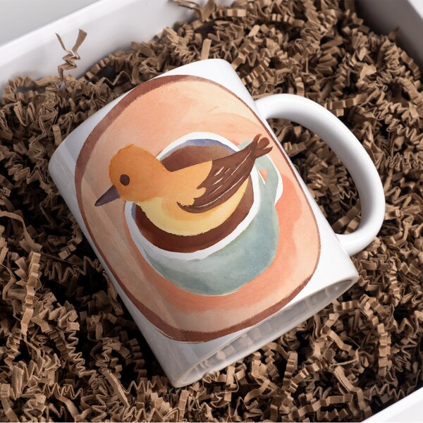 Bird Fortune Telling Giftful Coffee Cup | Spirituality Custom Mug | Mystical Design 11oz Accent Cup | Birthday Gift | Free and Fly