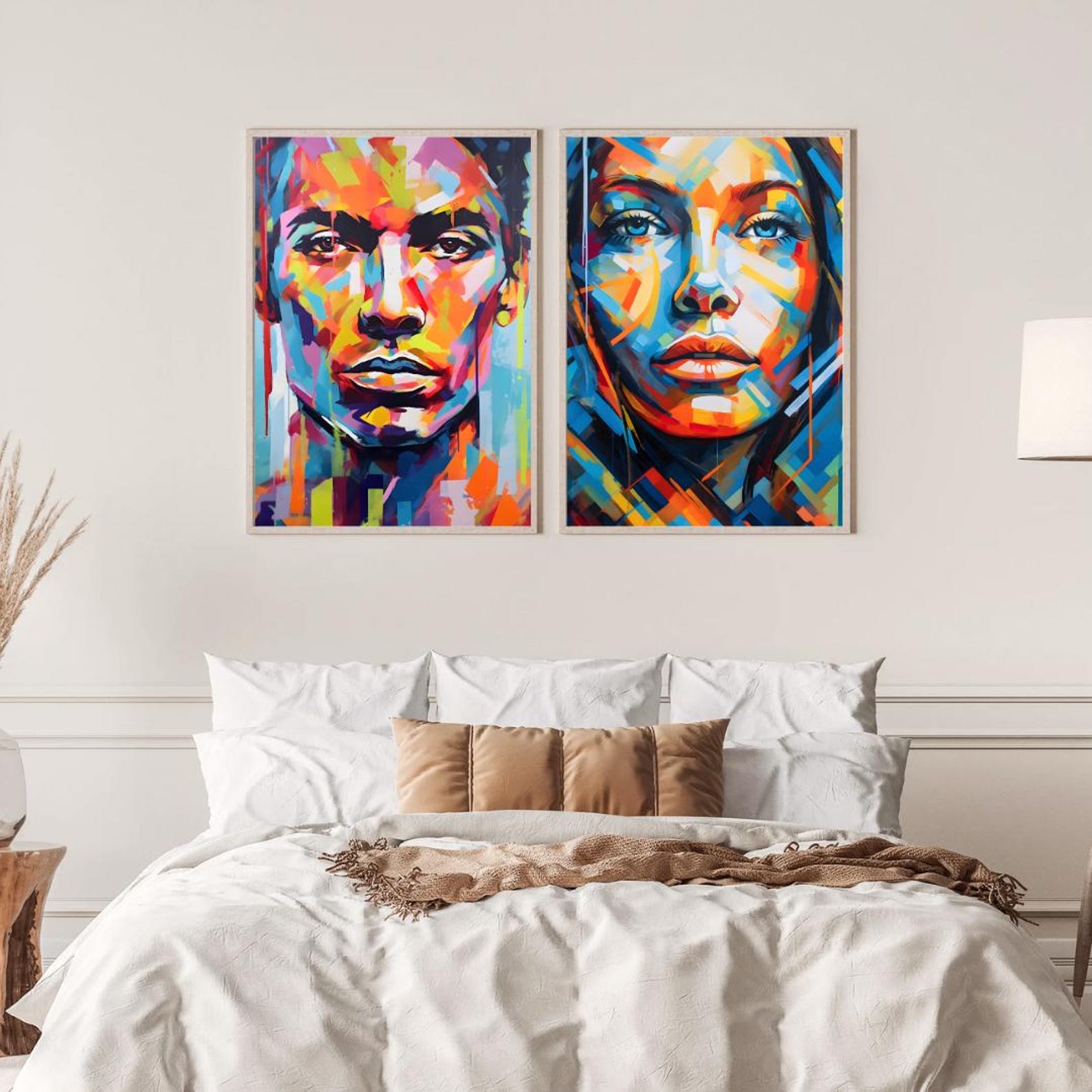 Colorful Man Portrait Wall Art Print - Abstract Girl Poster - Home ...