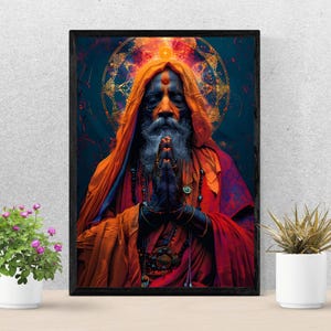 Monk Poster - Monk Meditation Poster - Buddhist Monk Poster - Spiritual Wall Art - Meditation Wall Art - Home Decoration - Zen Wall Art