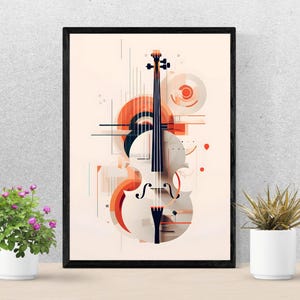 Violin Wall Art - Elegant Musical Instrument Print - Classical Music Decor - Music Room Decoration - Music Studio Decoration - Musical Gift