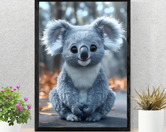 Cute Watercolor Baby Koala Digital Print - Nursery Wall Art Decor ...