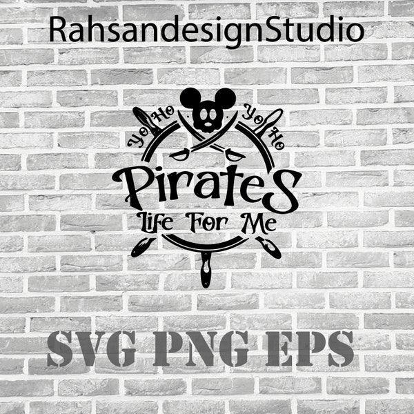 Retro Mickey A Pirates Life For Me SVG, Vinyl Cutting File, Instant Download, Vectors, Clipart, Shirt Design SVG, Decal svg