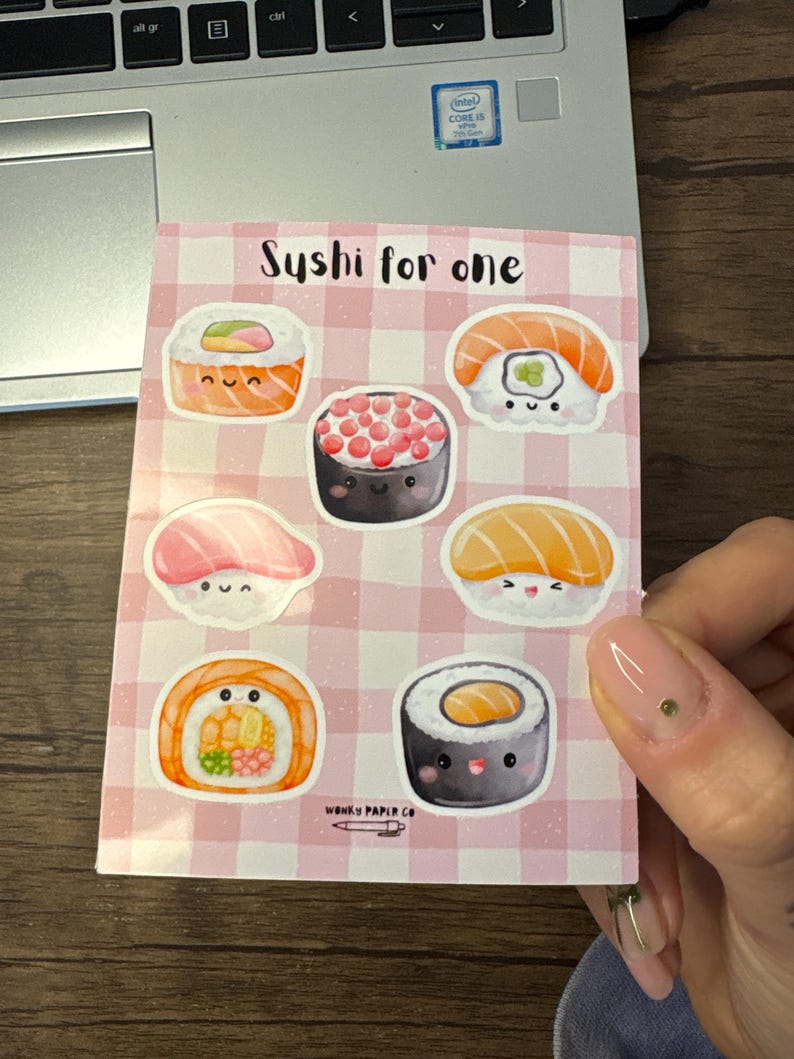 Cute Sushi Stickers Japanese Food Kawaii Sticker Sheet. Kawaii Vinyl ...