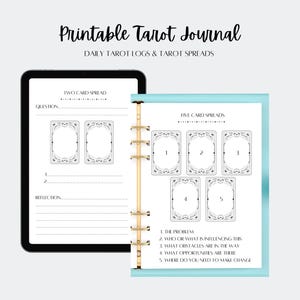 Diario de tiradas de tarot imprimible (páginas A5) - Registro diario digital de tarot en PDF, diario de cartas de tarot y oráculo para iPad Goodnotes