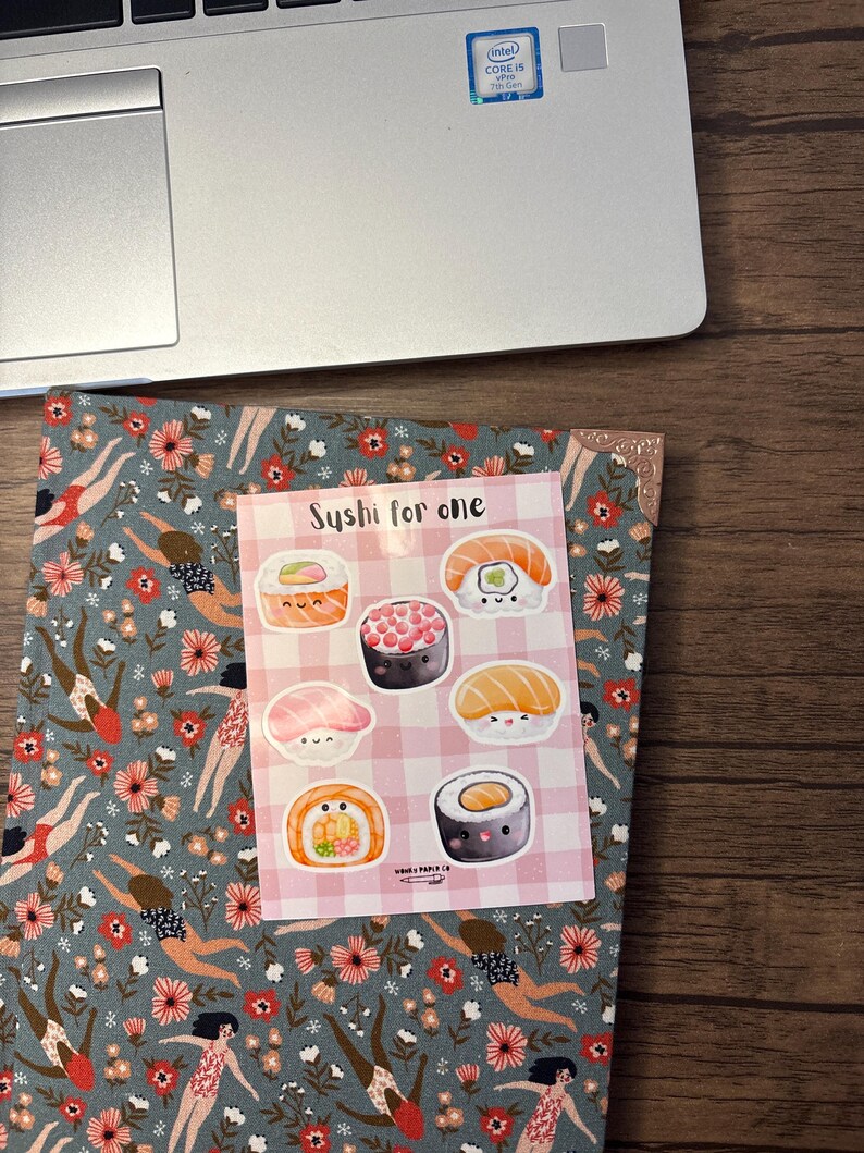 Cute Sushi Stickers Japanese Food Kawaii Sticker Sheet. Kawaii Vinyl ...