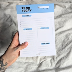 A5 Daily To Do List Planner Pad - ADHD Friendly Tear Off Desk Organiser