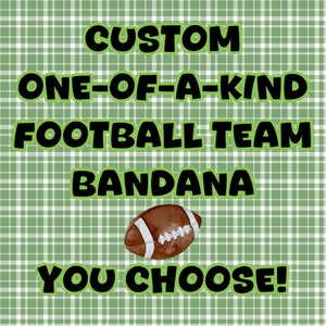 Custom Football team pet bandana. You pick the team and size—scrunchy style. Nfl Afl