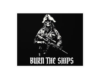 BURN THE SHIPS Pirate Operator Kiss-Cut Vinyl Decals