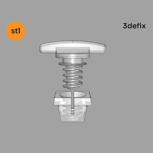 Parafuso de aperto manual e porca da caixa de ferramentas da tampa do porta-malas BMW E39 E60 E38 E65 E66, número da peça substituída 71111179444 para impressão 3D, arquivos STL, download digital