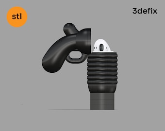 ショットガン AirPods ケース STL ファイル、3D プリントデザイン (デジタルダウンロード)