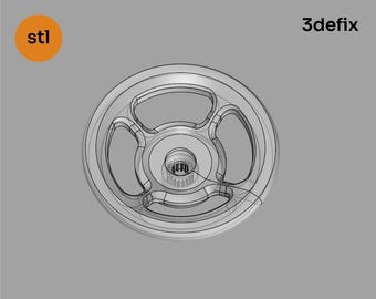 水バルブハンドルホイールモデル 3D プリント交換用 STL (デジタルダウンロード)