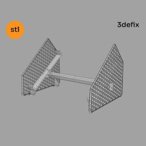 May include: A 3D printed, black, geometric stand with a honeycomb pattern. The stand is designed to hold a phone or tablet.