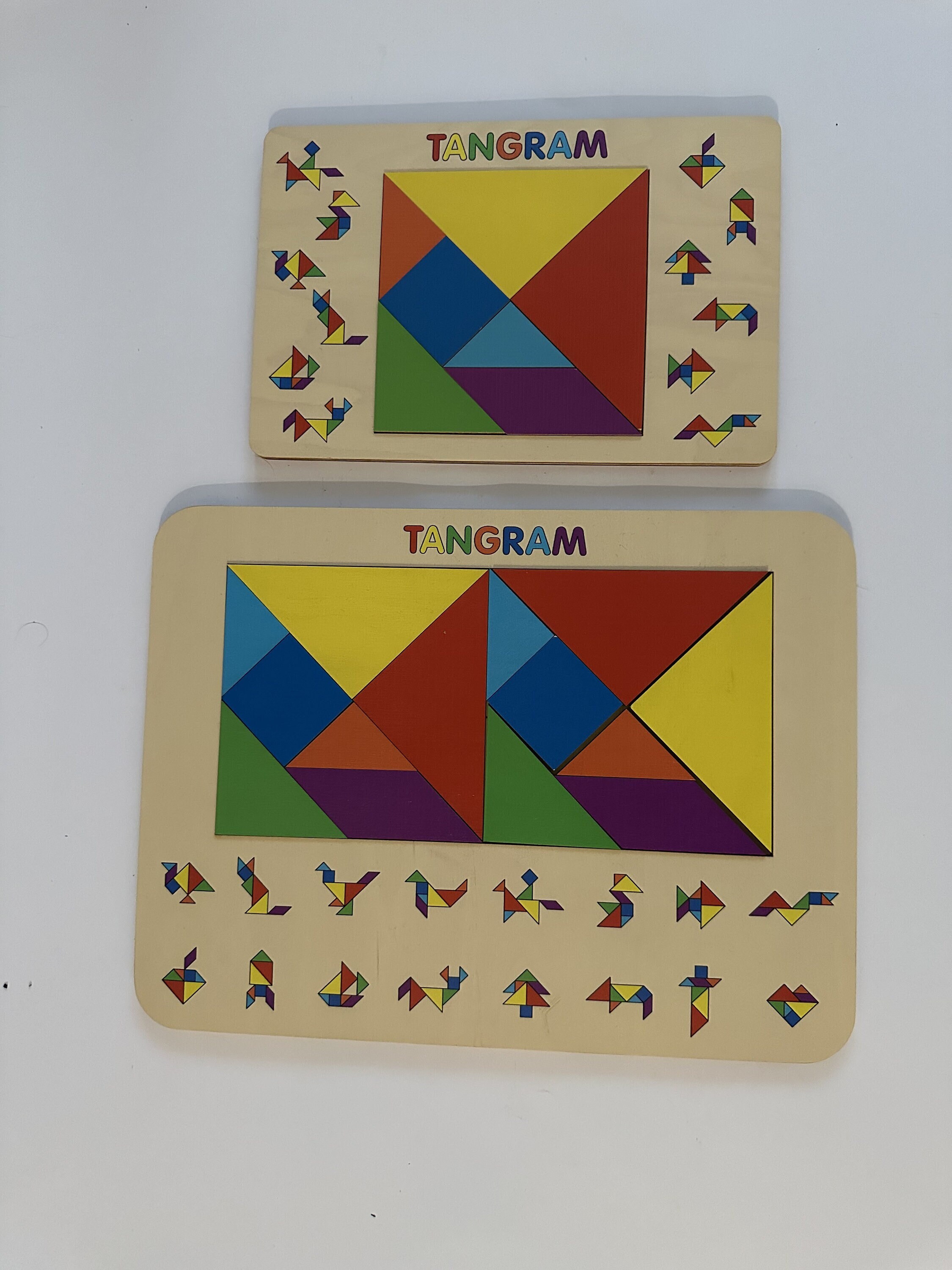 Fun Colorful Tangram Puzzle, Wooden Puzzle for Kids, Wooden Toys ...