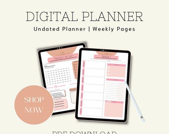 Minimalist Undated Digital Planner | GoodNotes iPad PDF (Digital Download)
