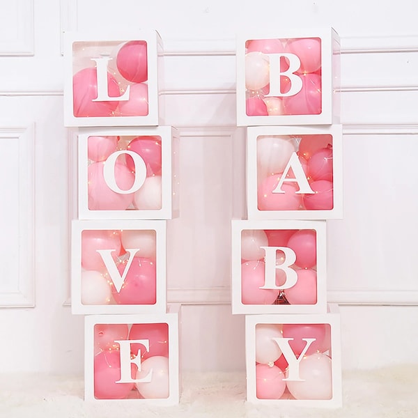 Wedding Backdrop Decor Balloon Box, Bridal Shower Decorations, Pink Bridal Shower, Baby Shower, Birthday Decorations Transparent Letter Box