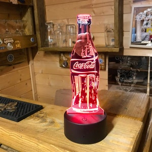 Coca Cola / Night Light / Perfect For Man Cave / Retro Coca Cola Bottle / Birthday Gift / Led Night Light / Personalised / Mirror