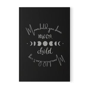 Cuaderno de tapa blanda Moon Child, diario A5 para soñadores, regalo para escritores, regalo lunar, papelería inspiradora