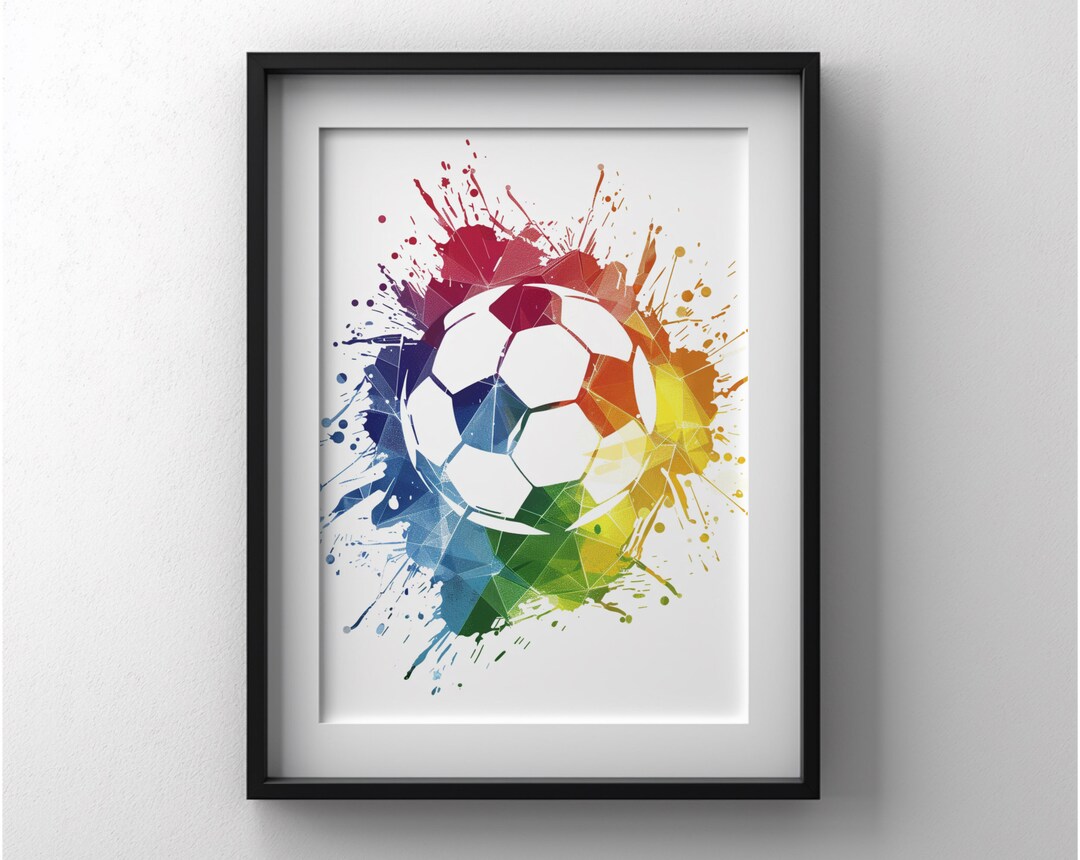 Football Splatter Rainbow Silhouette/outline Digital Print of a Football, Splatter ...