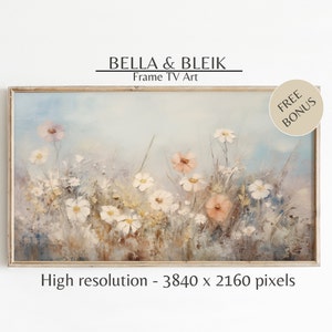 Samsung Frame TV Art, Spring Wildflower Field, Country Flowers Art, Warm Tone Wildflowers Art, Digital Download Frame TV Art, Vintage