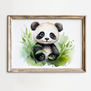 Nursery Wall Art, Nursery Decor, Nursery Print, Baby Panda Bear Nursery Art, Animals Print, Printable Art, Digital Download, Watercolor