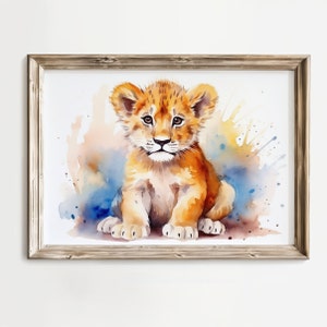 Nursery Wall Art, Nursery Decor, Nursery Print, Baby Lion Nursery Art, Safari Animals Print, Printable Art, Digital Download, Watercolor