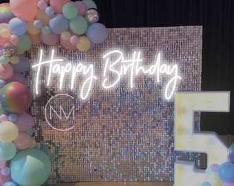 Happy birthday neon sign custom / Birthday neon sign / Neon sign custom birthday party decor/Neon party sign/Birthday backdrop/Birthday gift