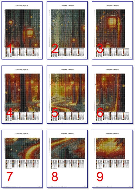 Enchanted Forest Cross Stitch Pattern, Fairytale Lanterns (instant PDF ...