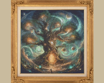 Fantasy Forest Cross Stitch Pattern, Enchanted Tree (PDF Download)