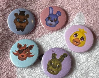 Kawaii Animatronic Animal Friends - 32mm and 58mm Button Badges