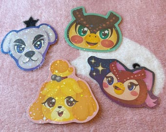 Kawaii Animal Village - Sparkle Holographic Vinyl Stickers