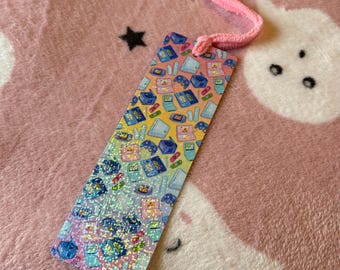 Nostalgia Gaming Consoles Bookmark - Double-Sided Sparkle Holographic Vinyl