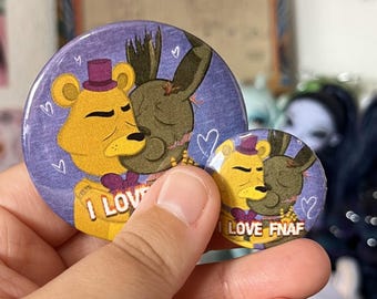 I LOVE FNAF !!! Animatronic Animal Friends Making Out 32-58mm Button Badges