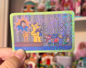 FNAF Bite of 87 Markiplier Rectangle 75mm Sparkle Holographic Vinyl Sticker