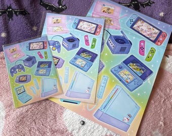 Nostalgia Gaming Consoles and Controllers - 14cm or 19cm Art Print
