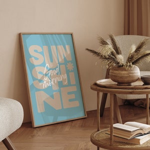 Impresión 'Good Morning Sunshine' - Cartel impreso colorido, arte de pared moderno - Cartel tipográfico, afirmación positiva - Decoración de pared