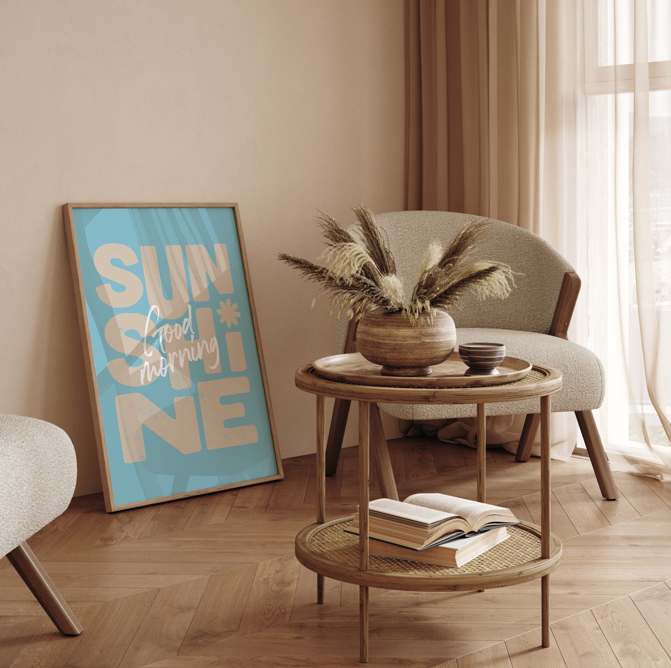 'Good Morning Sunshine' Print - Colorful Print Poster, Modern Wall Art - Typography Poster, Positive Affirmation - Wall Decor