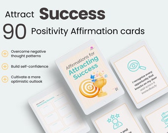 Affirmation cards for daily positivity, printable and digital affirmation journal, manifesting positive growth mindset self love journal