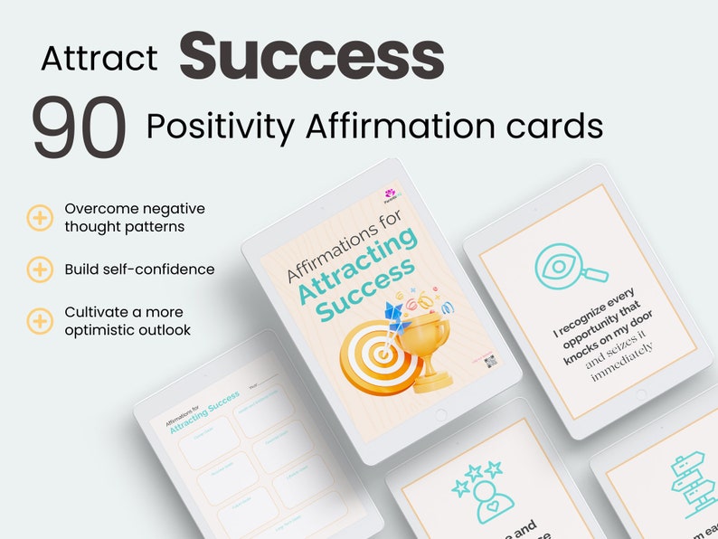 Affirmation Cards for Daily Positivity, Printable and Digital ...