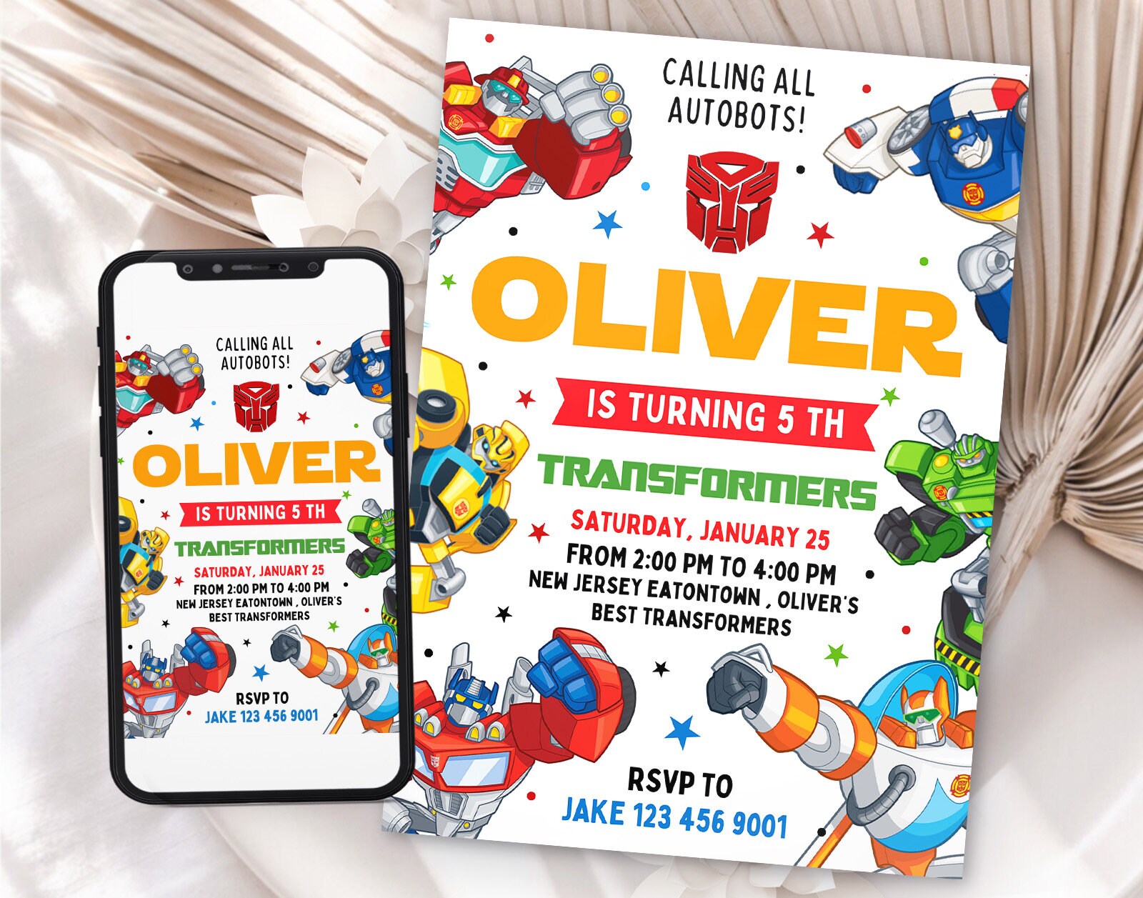 Editable Rescue Bots Birthday Invitation, 5x7 Digital Rescue Bots ...