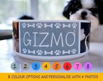 Personalisiertes Hundefoto-Napfgeschenk, individueller Keramik-Hundefutternapf für neuen Welpen, persönliches Haustier, tolles Geschenk für Hundeliebhaber oder Hundegeburtstagsgeschenk.