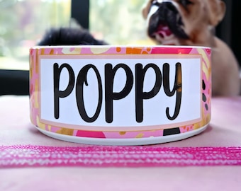 Personalisierte Hundenäpfe mit Namen, tolles Geschenk für Hunde, Geschenk für Haustiere, Geschenk für Hundeliebhaber. Personalisierter Namens-Keramik-Futternapf für Hunde, Geschenk. Zwei Größen