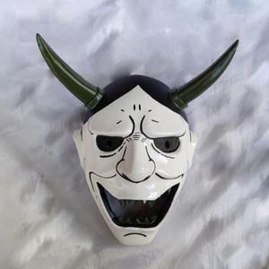 Handmade mask Demon King Shinigami Hannya Oni Wooden Mask white Cosplay Masks custom mask Rare !! (accept custom requests)