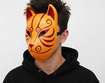 Handmade mask Kitsune 9 tailed fox demon monster Cosplay custom (accept customized request)