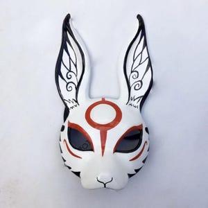 Custom Handmade Rabbit mask Usagi Rabbit Bunny Youtuber Mask Cosplay Wooden Mask