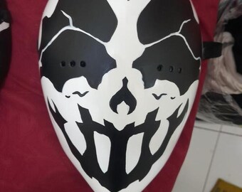 Handmade black and white ghost skull mask face cover accepts custom requests