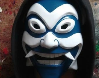 Handmade Blue Fantasy Oni Style Creature Mask Cosplay Custom (accept customized request)