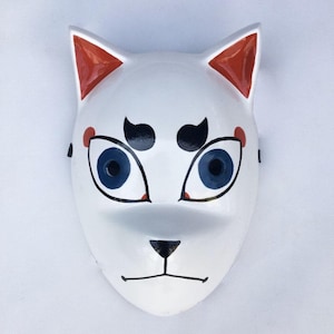 Face Mask Handmade Kitsune Fox Mask Wooden Mask Cosplay custom mask (accept custom requests)