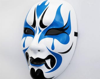 Handmade Traditional Cosplay Masks Theatrical Facial Makeup Flashy Custom Blue fire (can be customized)