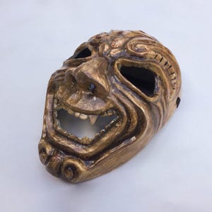 custom mask Samurai Mask Oni Face Demon Mask Halloween Mask Handmade Wooden Mask Cosplay (accept custom requests)